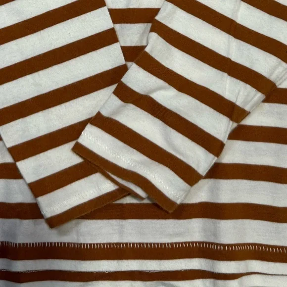 Madewell Tan and White Striped long-sleeved shirt size small - Picture 7 of 14
